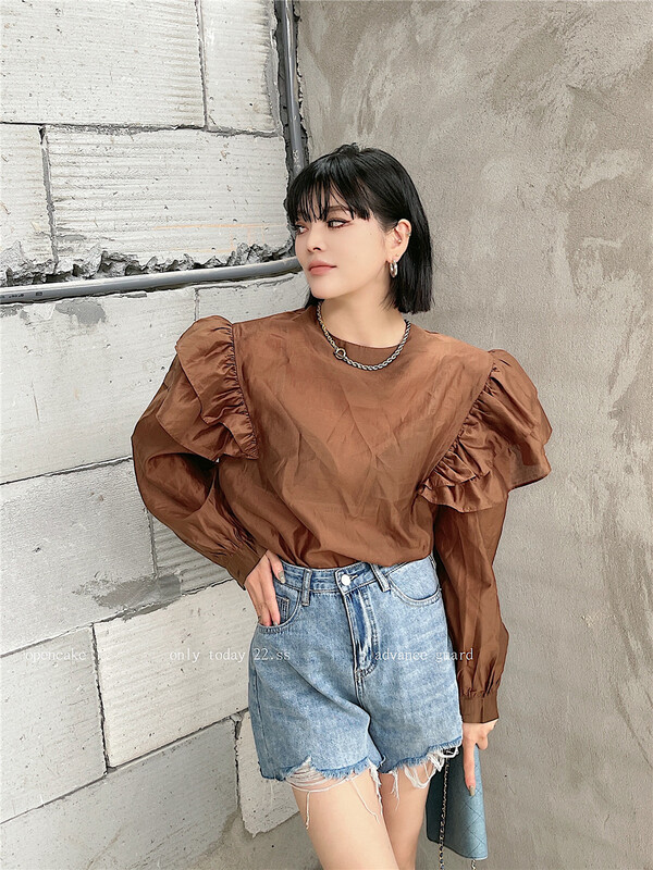 [open] casual loose solid comfortable short sleeve T-shirt 3962\ozq