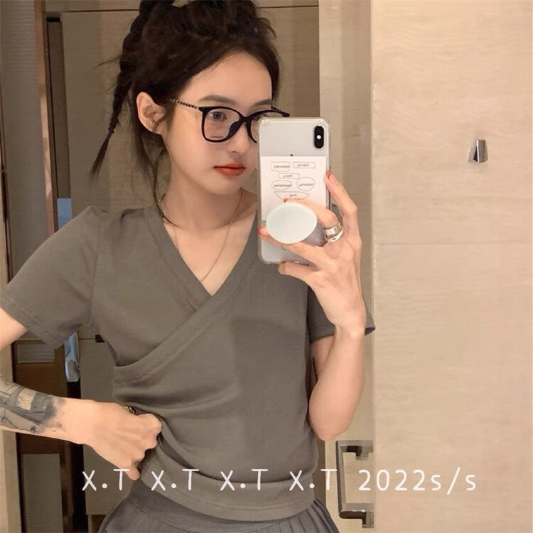 [XT] V-neck thin pullover shirt 8051\ll