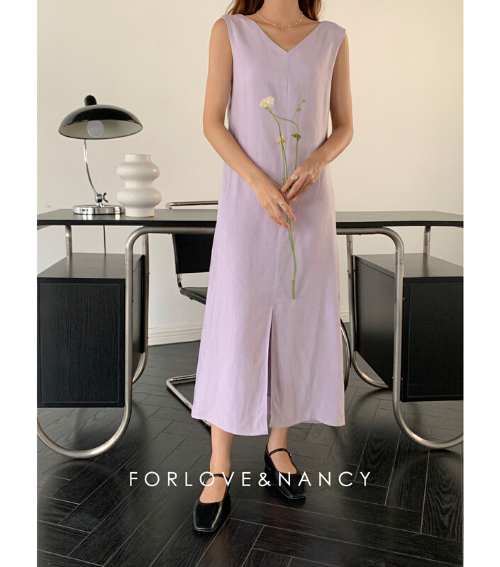 [forlove&nancy] V-neck fresh sleeveless dress lb2lbk482\cqw