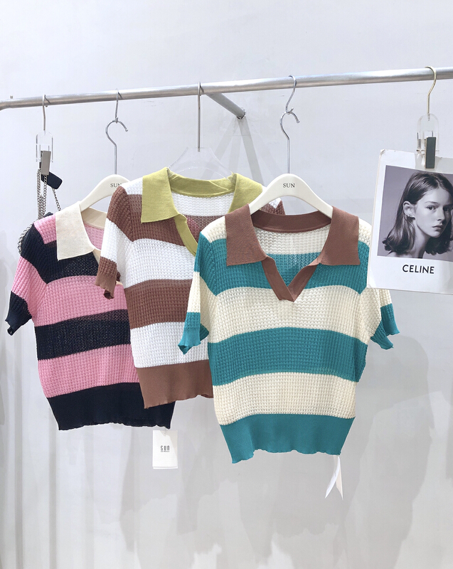 [sun] color blocked thin Pullover Sweater (only selling tops) 28085\hyy