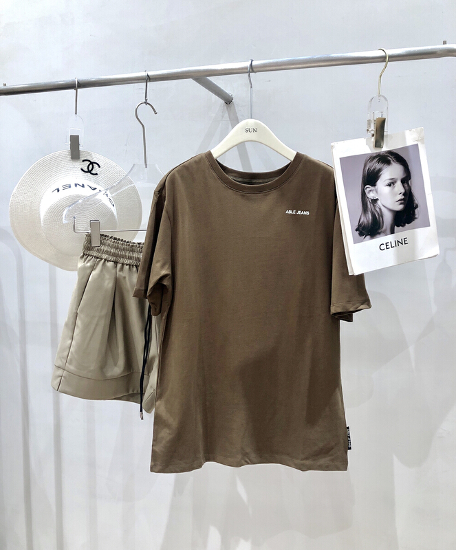 [sun] niche design cartoon print lazy style loose short sleeve T-shirt 03264\hyy