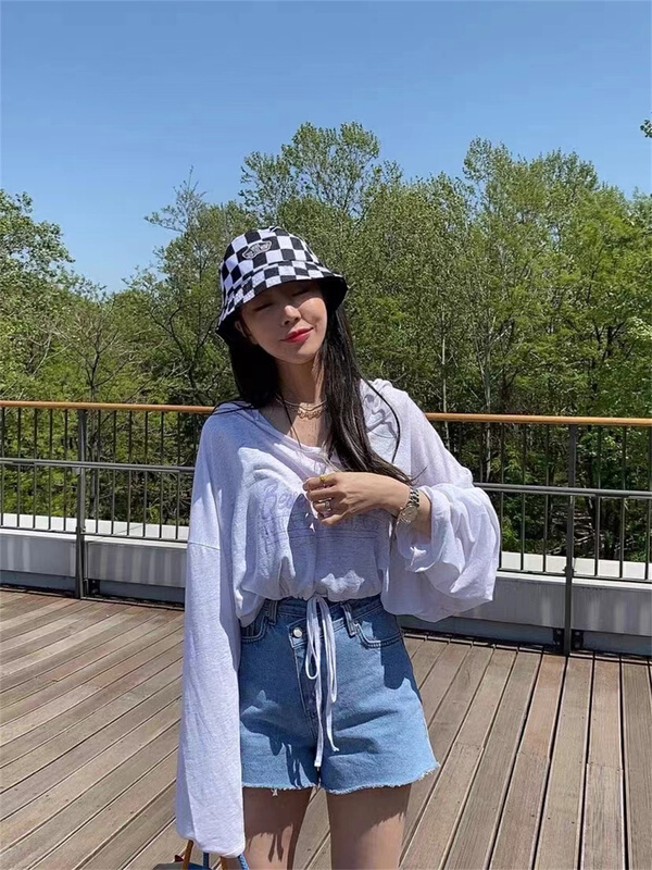 Original price: 62.04! [June 6th] simple casual hooded letter loose sunscreen shirt ys1-2500\wpl