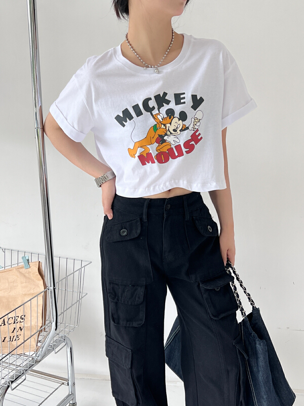 Original price 50.76! [bubble] short dog Mickey versatile short sleeve T-shirt 22t135\ozq