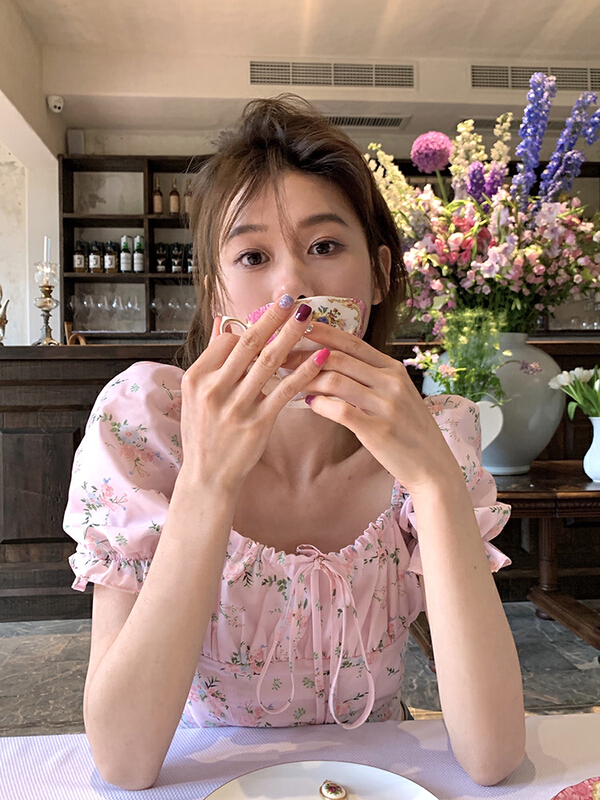 [w design] ins sweet French floral shirt 41541\wpl