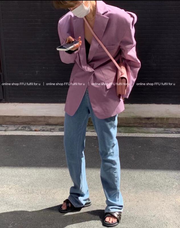 A new year in early spring! [top close] solid color versatile breasted suit ys1-9918\ozq