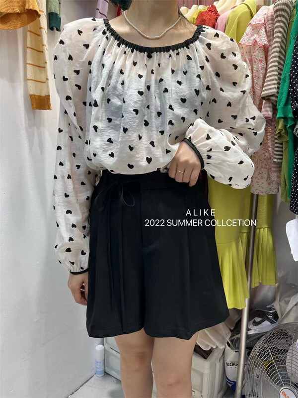 [Alibaba] Korean version fresh love sweet shirt 80111\hjy