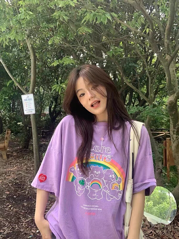 [lab eeda] sweet Cartoon Bear printed short sleeve T-shirt 3139\ozq
