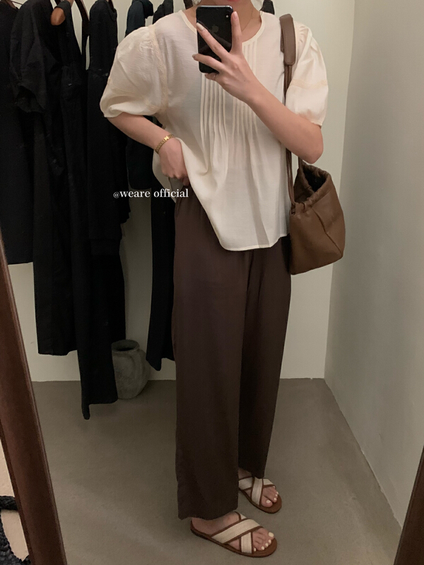 [weare] fresh and simple round neck short sleeve shirt 10186\zjy