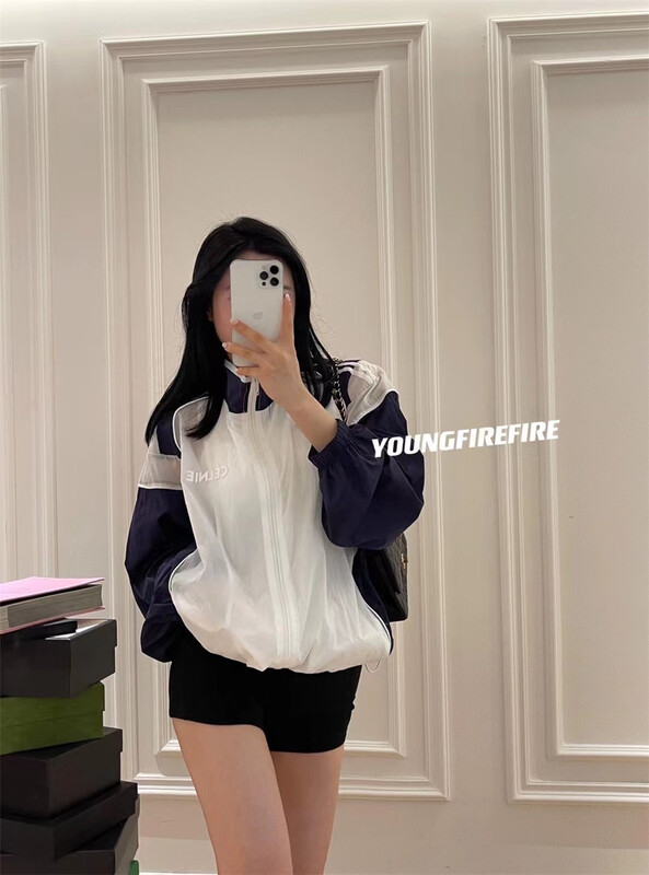 [Fire Fire] color blocking fast drying Unisex letter embroidered sunscreen shirt ys1-875\xj
