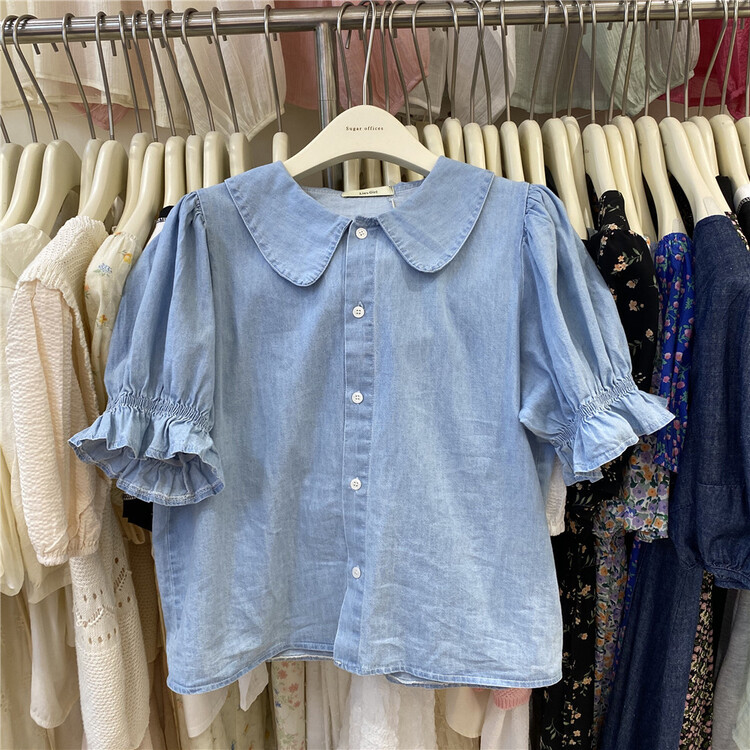 [sugar offices] Japanese aging versatile bubble sleeve shirt 1228\hbx