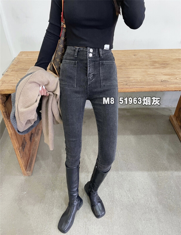 Original price 84.60! [M8 denim] net red hot girl tight slim elastic small leg jeans cl51963\lsl