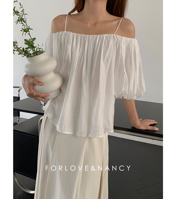 [FN] gentle wind off shoulder sling shirt nb2xa4433n\cqw