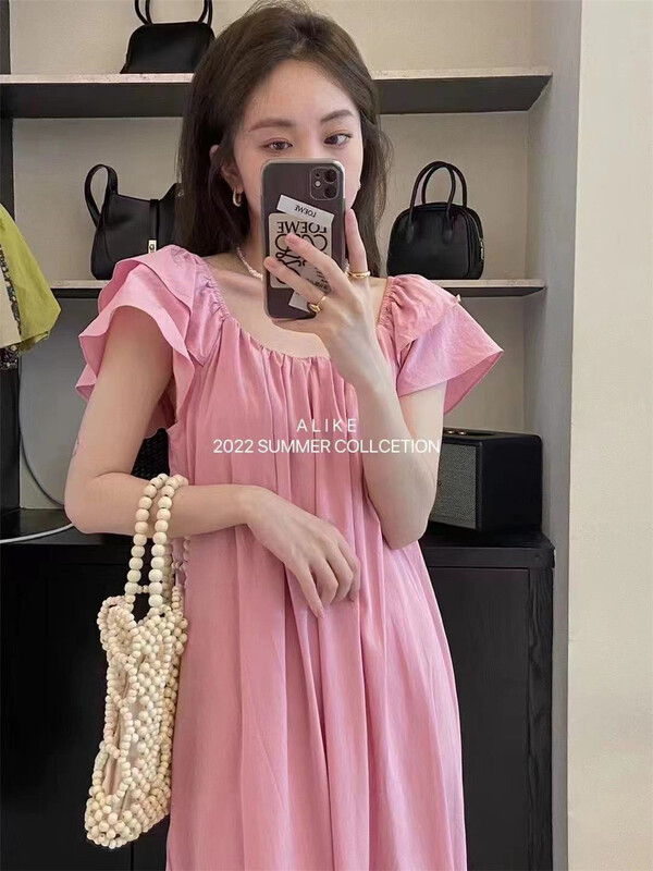 [Alibaba] fresh one line collar lady dress 80106\lsw
