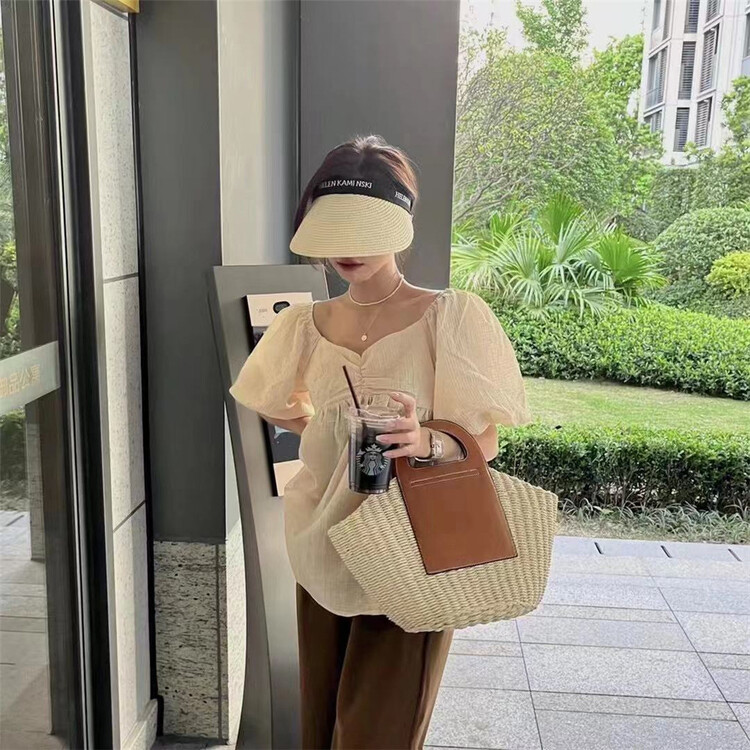 [Alibaba] elegant temperament pleated design Lantern Sleeve Shirt 80081\lsw