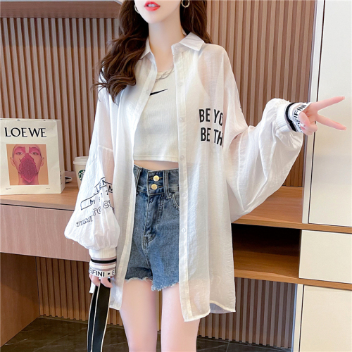 Sunscreen women  new Korean version net red long sleeve large loose autumn summer coat versatile breathable thin