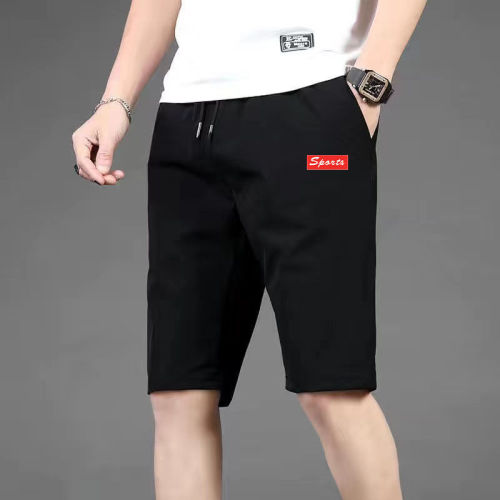 Summer thin ice silk casual shorts men's loose SLIM STRAIGHT pants men's trend versatile summer Capris