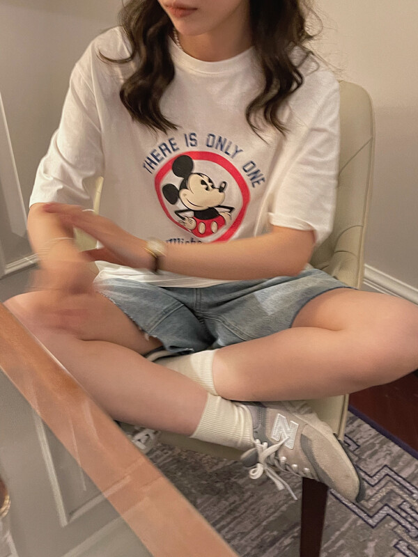 [love] casual and versatile cartoon Mickey short sleeve T-shirt z0675\hbx