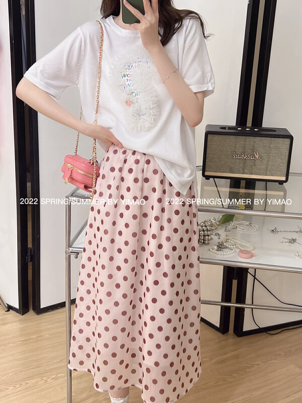 Original price: 62.04! [Feimao (Yimao)] round neck loose and versatile short sleeve T-shirt ym-6116# LSL