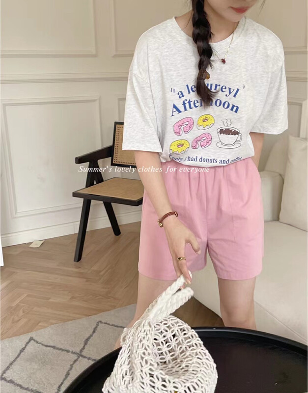 [love] Han Dai ins funny doughnut Casual Short Sleeve T-shirt z1293# HBx