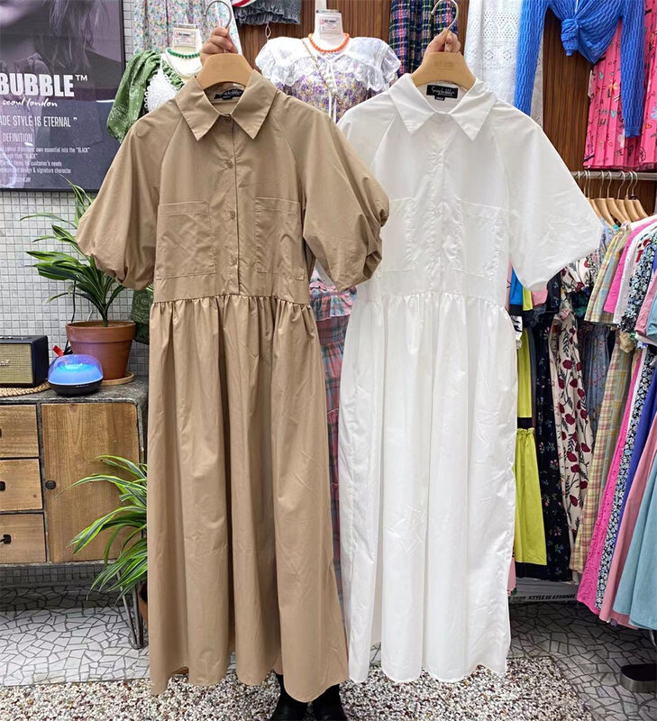 [suzybubble] simple casual loose short sleeve dress 6272\\wpl