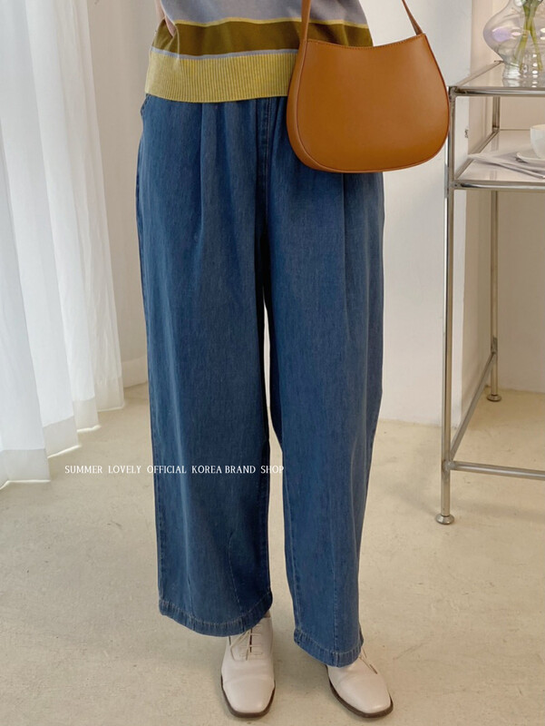 [love] versatile elastic high waist loose jeans 2095 \hbx