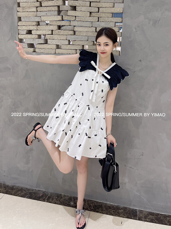 [Feimao (Yimao)] sweet print contrast sleeveless loose dress ym-8129\lsl