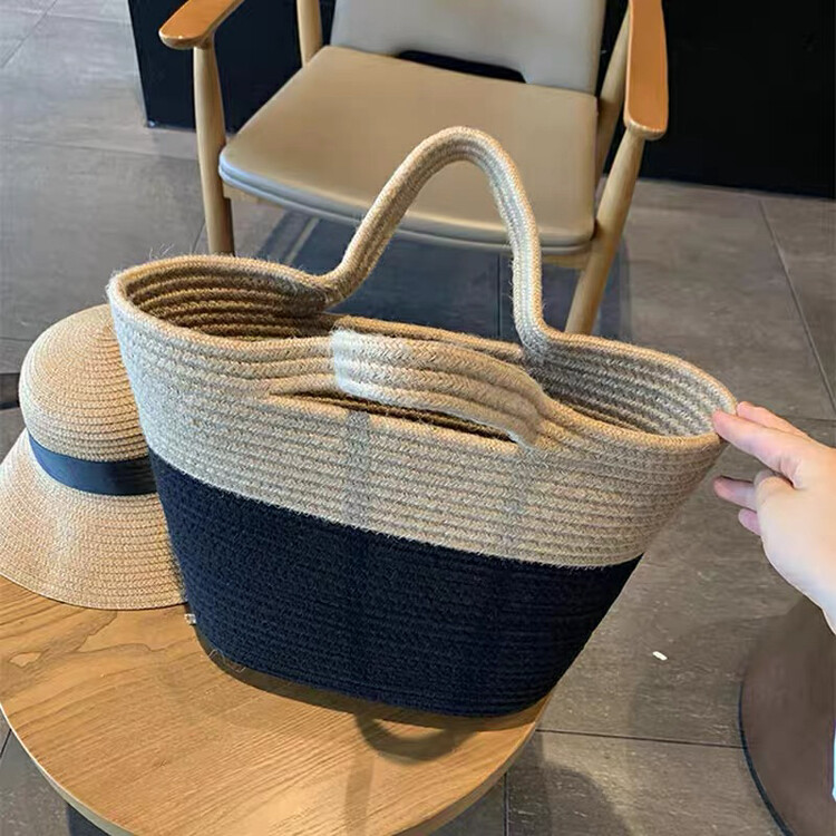 [9:00pm] Vintage woven large capacity handbag 5525# LSL