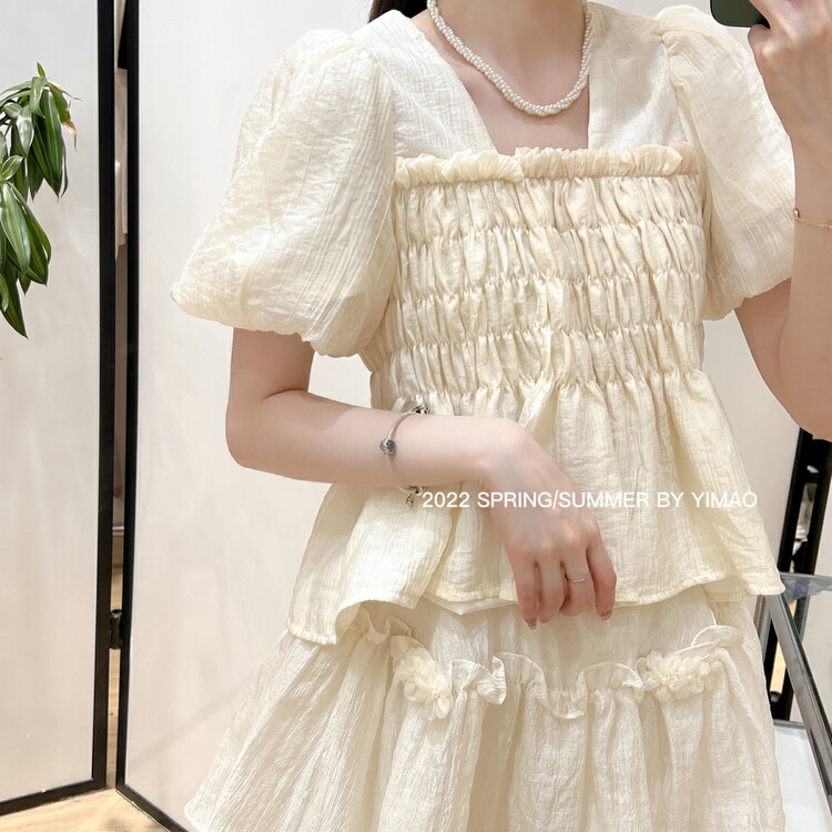 Original price 66.55! [Feimao (Yimao)] square neck fashion shirt z-4116\lsl