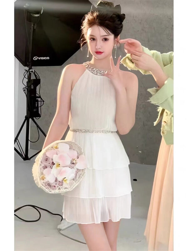 [Magnolia] lady round neck sleeveless dress g225\jj
