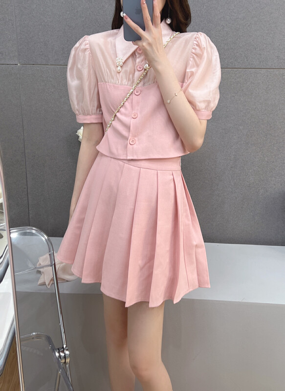 [Feimao (Yimao)] Korean sweet blouse + temperament slim skirt set ym-8215\lsl