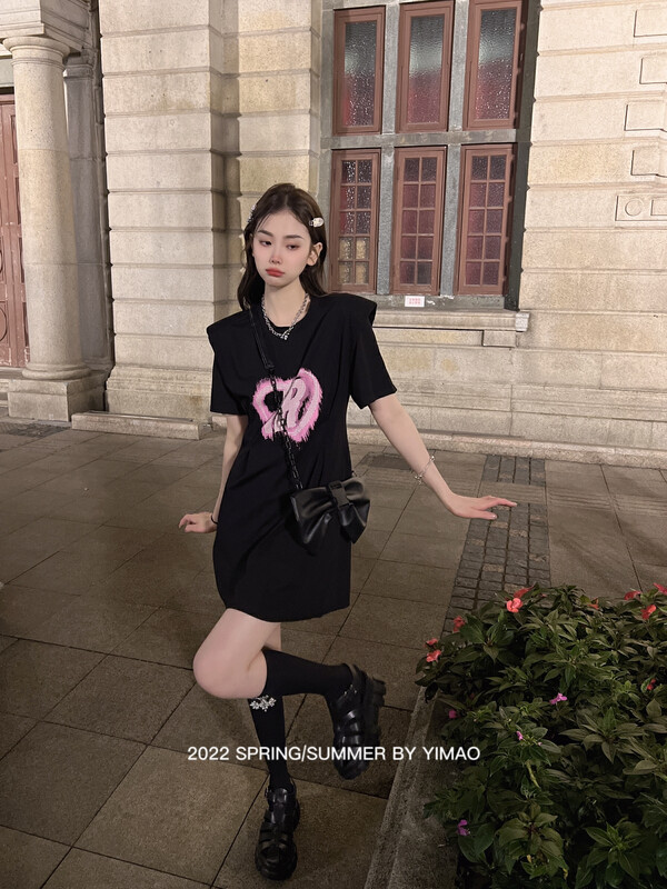 [Feimao (Yimao)] Korean letter design dress (with bag) ym-7788\lsl