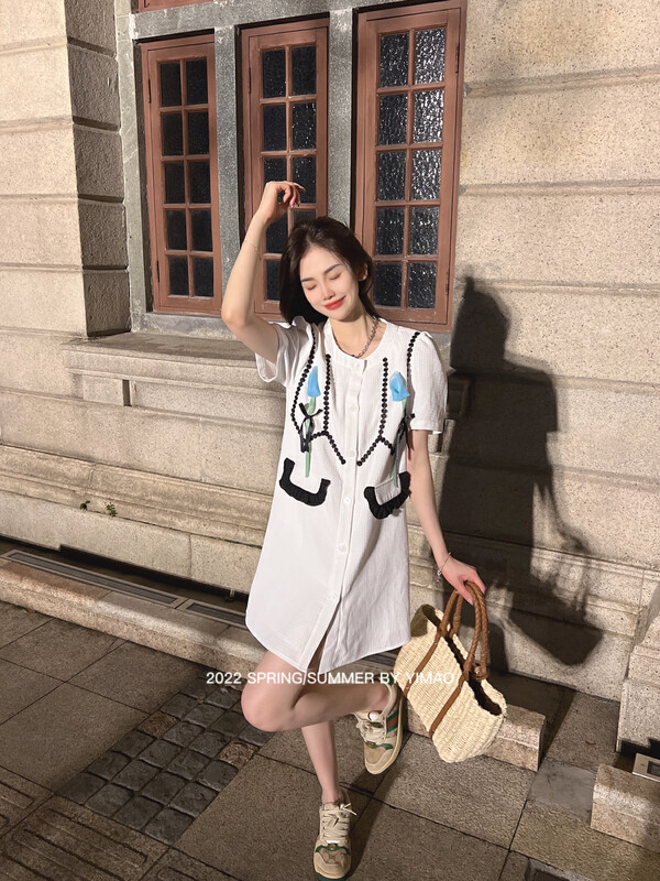 [Feimao (Yimao)] Korean loose color matching personalized design dress ym-7801\lsl