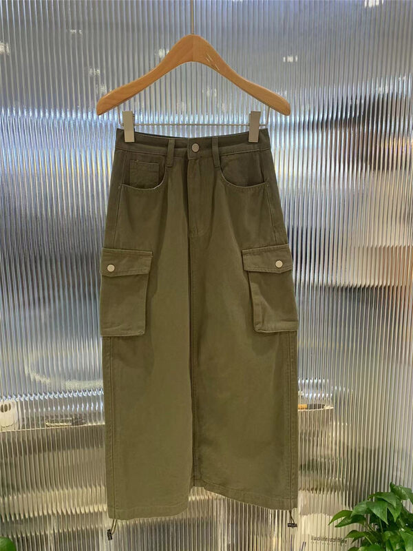 [o not 1] tooling wash denim skirt n172# LSW