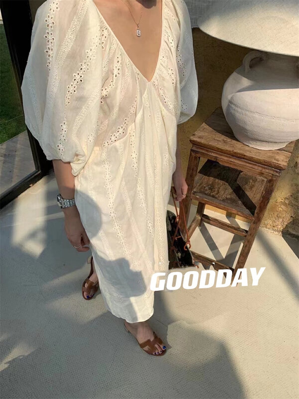 [good day] fashion simple V-neck loose dress 3292 \csx