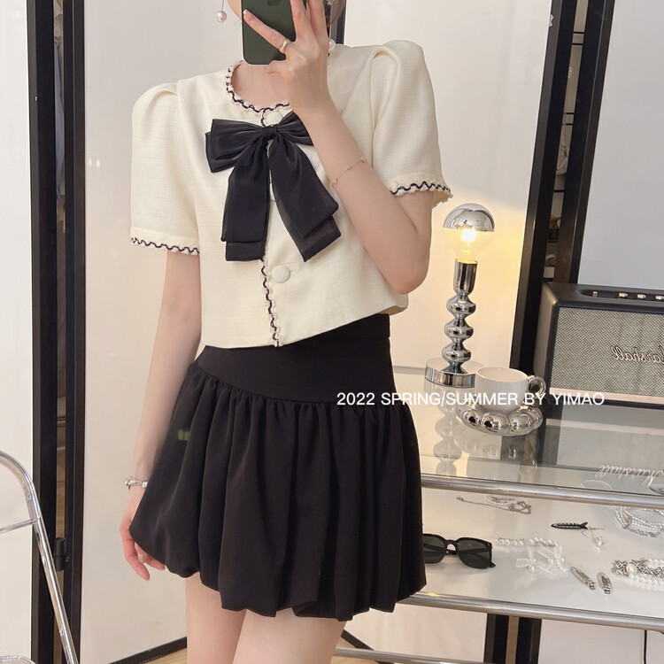[Feimao (Yimao)] bow tie fashion temperament shirt (with detachable bow tie) ym-8121\lsl