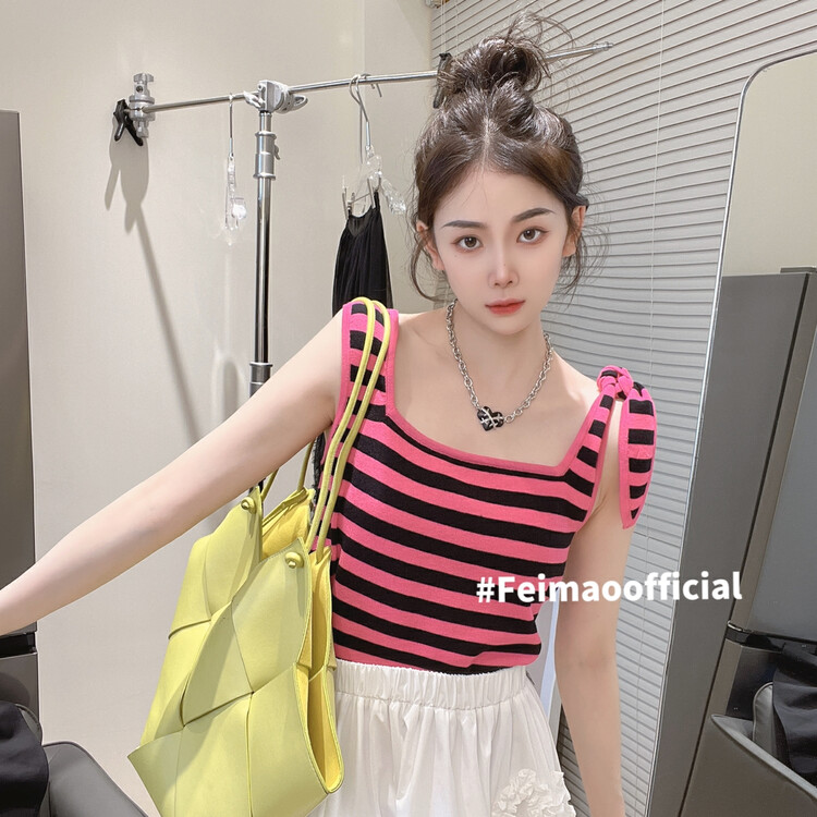 Original price 66.55! [Feimao (Yimao)] striped basic versatile vest / sling ym-7784\lsl
