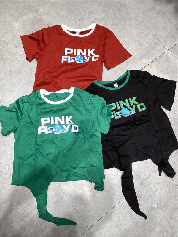 [tangdou original] letter print bandage short sleeved T-shirt 8098# WTT