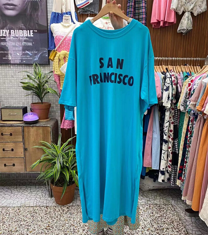 [suzybubble] round neck loose letter print dress ys1-2101 \wpl