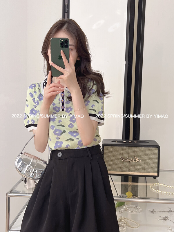 Original price 66.55! [Feimao (Yimao)] Korean style color blocked T-shirt ym-6117\lsl
