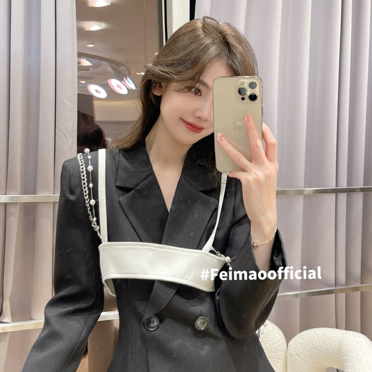 New year in early spring! [Feimao Philippine cat] loose double breasted dress (with detachable suspenders) ym-9748\lsl