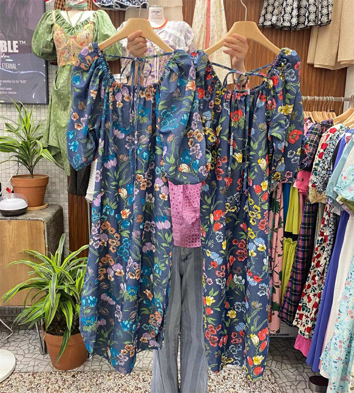 [suzybubble] idyllic romantic little shirt broken Flower Lantern Sleeve Dress 066\wpl