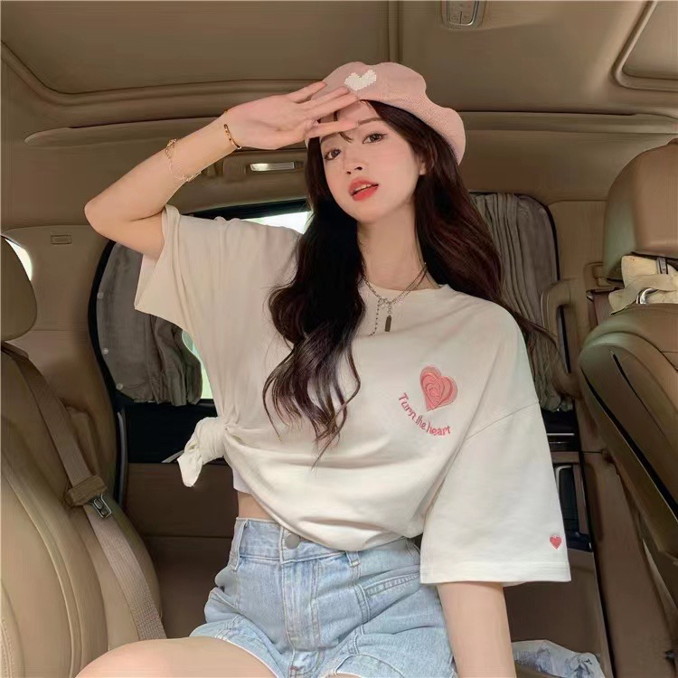 [j.2] ins new embroidered love short sleeve T-shirt 70208\lsw