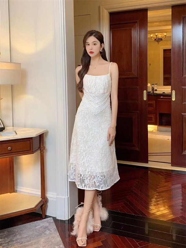 A new year in early spring! [Magnolia] Korean style gentle lace suspender dress ys1-g15# JJ