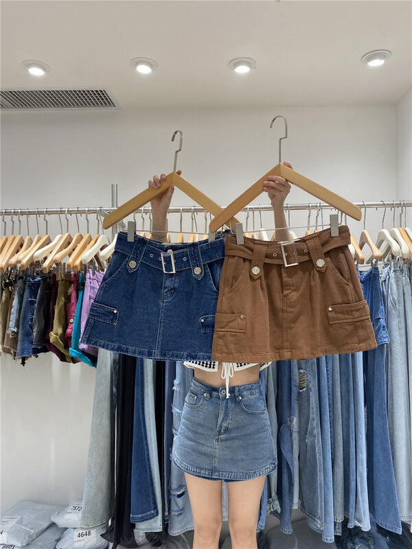 [o not 1] Spice Girls Korean simple skirt pants (with waist rope) ys1-n103\lsw