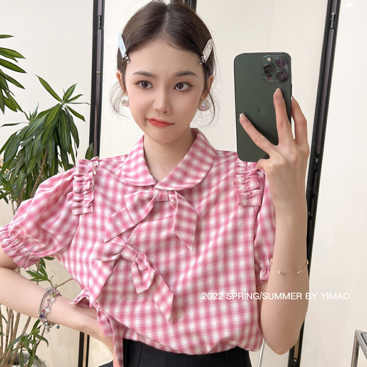 [Feimao (Yimao)] sweet lady plaid shirt ym-4119\lsl