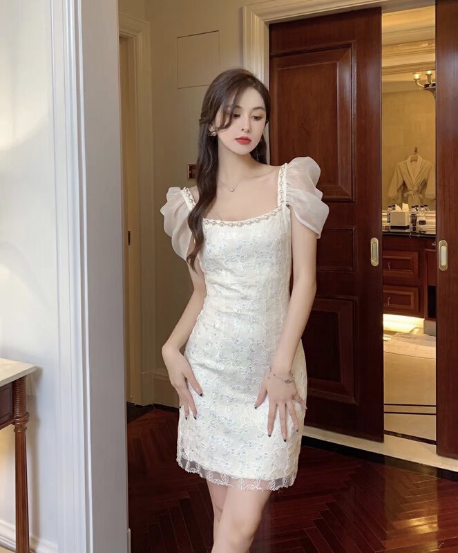 A new year in early spring! [Magnolia] original design color matching beaded dress g37# JJ