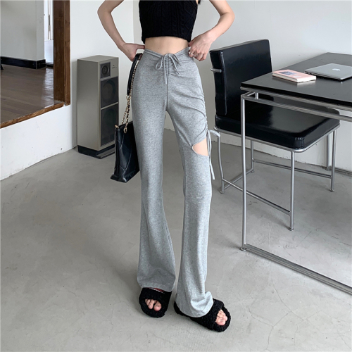 Official figure - Summer Korean version high waist slim Yoga sweatpants, versatile small mm micro flare pants, sweatpants, women