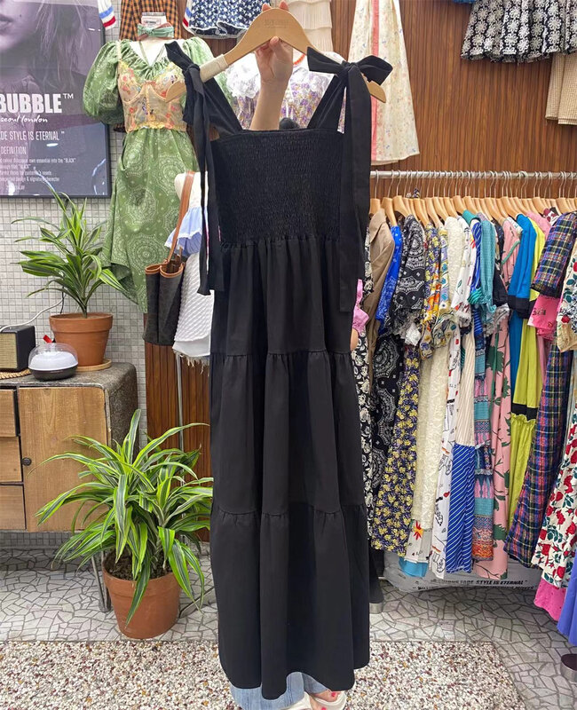 [suzybubble] French retro crimped sling sleeveless dress ys1-8014\wpl
