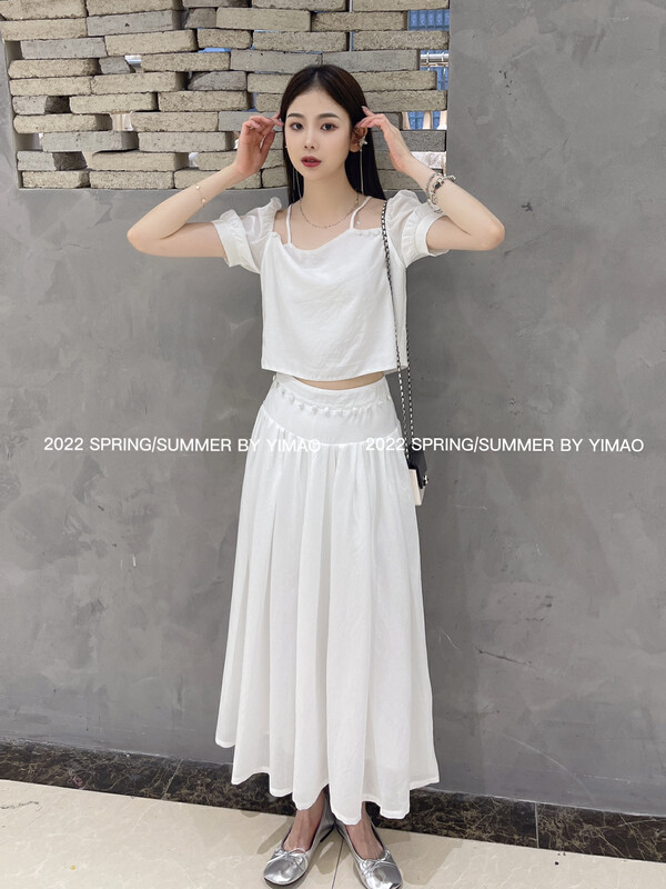 [Feimao (Yimao)] Korean style slim suspender Vest + high waist slim skirt set ym-4216\lsl