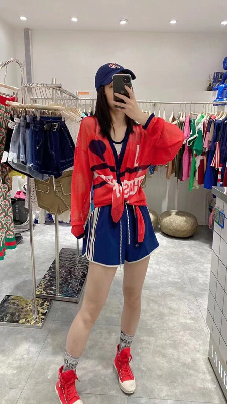 [Danny] V-neck love single breasted knitted cardigan 3275\gyj
